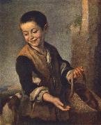 MURILLO, Bartolome Esteban Boy with a Dog sgh oil painting reproduction